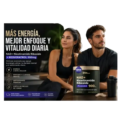 💎 NAD+ Nicotinamide Riboside + Resveratrol 900mg | Energía celular y bienestar diario