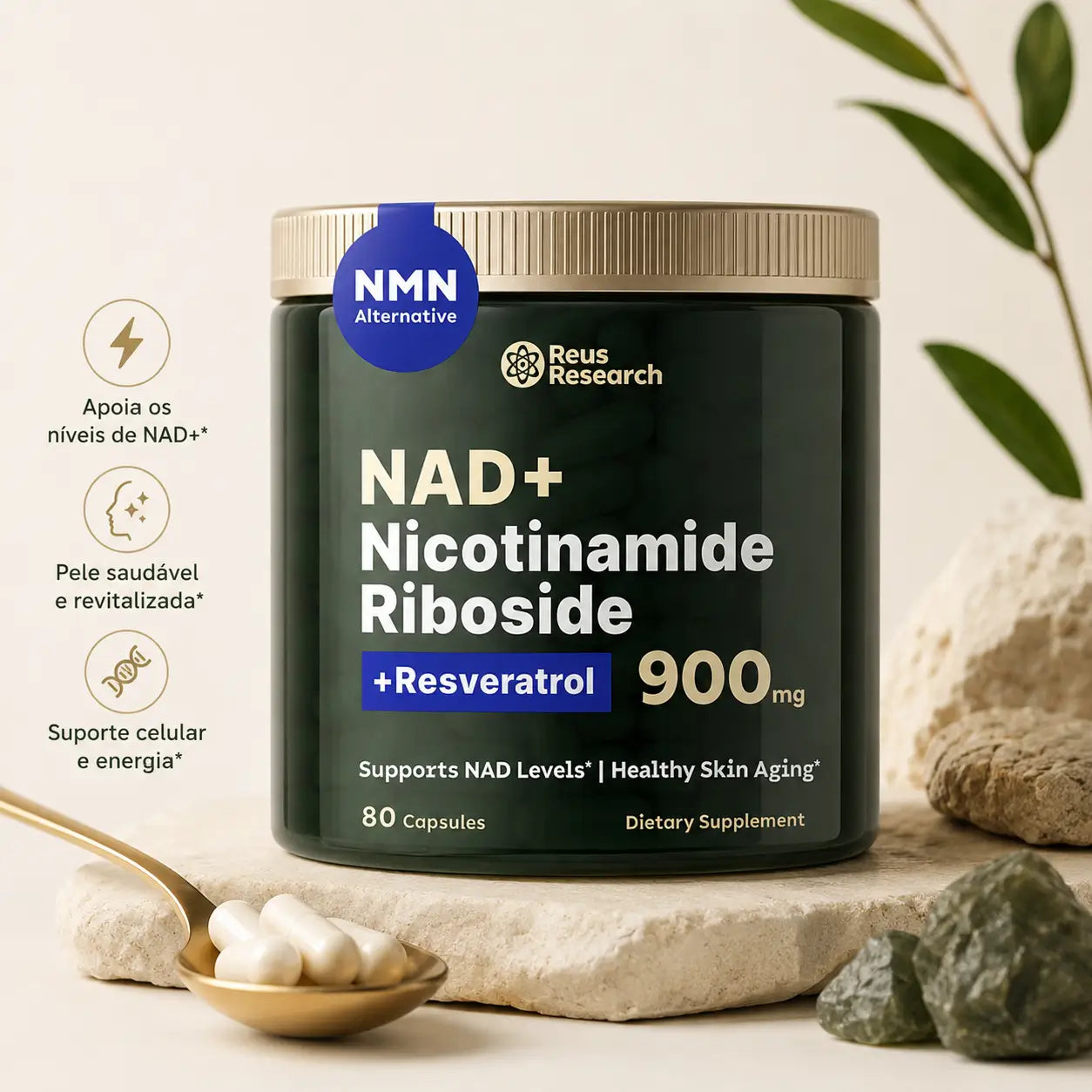 💎 NAD+ & Resveratrol 900mg 🧠 Apoyo celular para energía y equilibrio